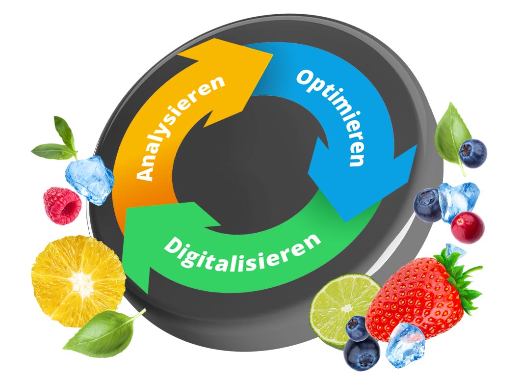 Analysieren Optimieren Digitalisieren Infografik Digitalisierung